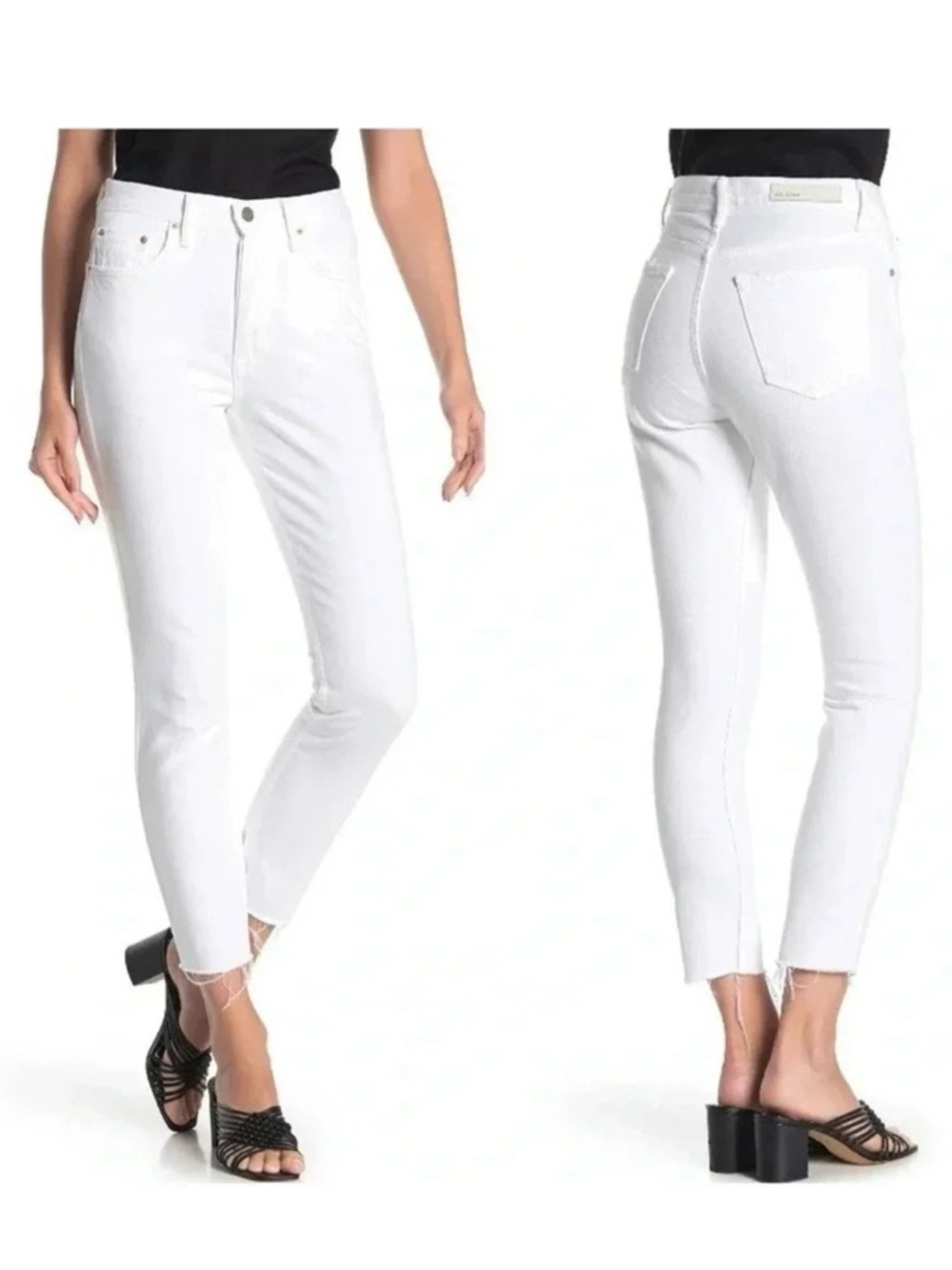 GRLFRND Karolina High Rise White Denim Skinny Ankle Jeans 100% Cotton Size 26
